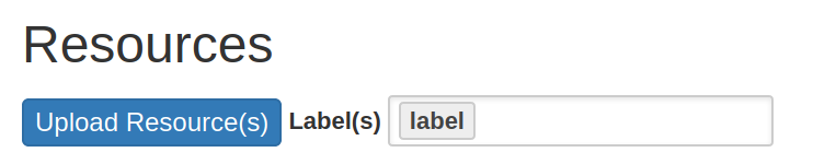 Label input next to the upload button